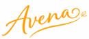 elegant cursive avena with leaf